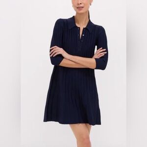Tuckernuck Pomander Place Landry Mini Dress NWT Navy Ribbed Knit Chic & Sleek M